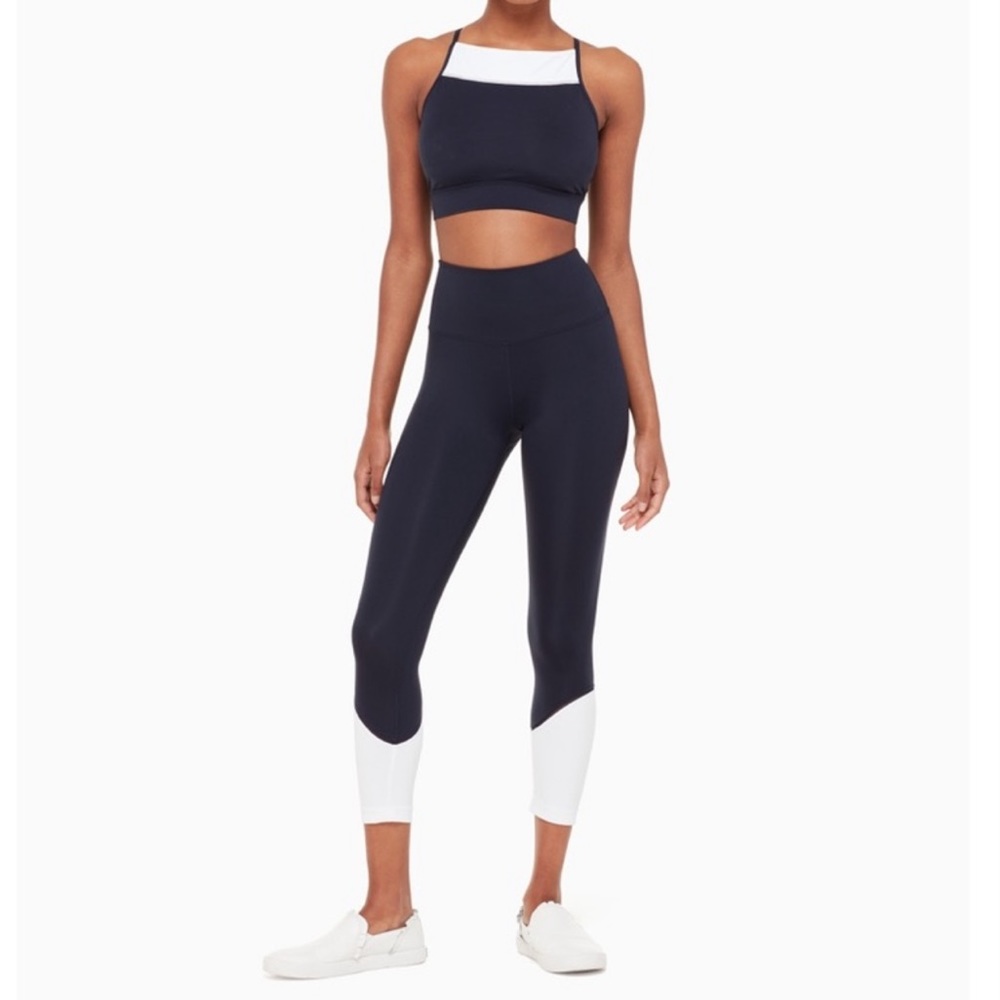 KATE SPADE - Navy Colorblock Leggings California Dreaming White. Size M